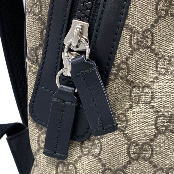 Gucci GG Supreme Backpack 406370 Beige Black PVC Leather main image 14